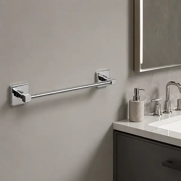 Defne Uzun Havluluk Krom Renk 40cm (101 40) - 1