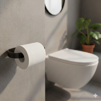 Defne Banyo Sarmaşık Tuvalet Kağıtlığı Antrasit Renk Kağıtlık (104 35 ANT) - Defne Banyo