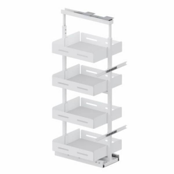 Starax 125-140 35 cm Gizli Raylı Frenli Kiler-Unique Box-Beyaz (S-1902-UB-W) - 2