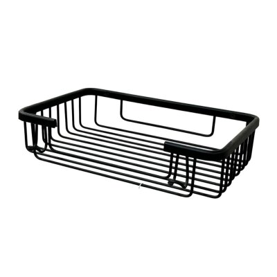 Defne Banyo 15x25 Tekli Krom Banyo Şampuanlık Sabunluk Süngerlik Siyah Renk (1911525 S) - 1