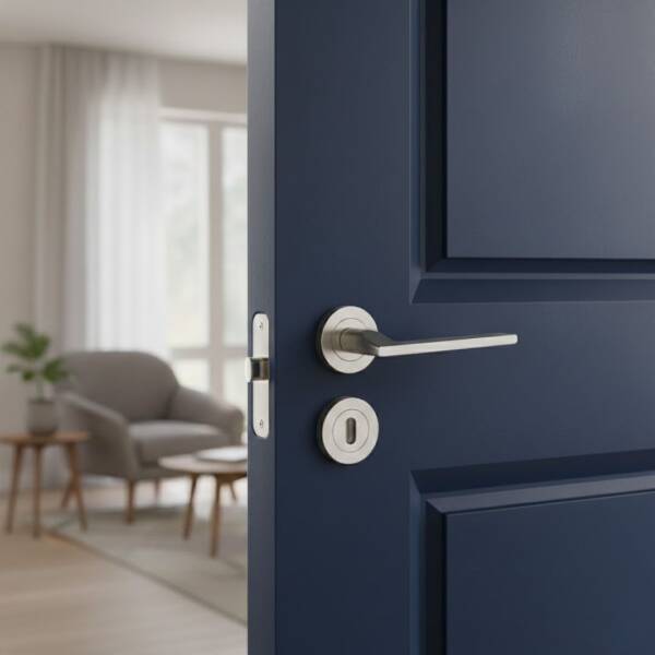 Sese Defne Modeli Rozetli Oda Kapı Kolu Inox Renk (200-212R-01-53) - 1