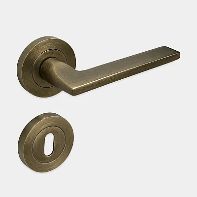 Sese Defne Modeli Rozetli Oda Kapı Kolu Antik Renk (200-212R-01-94) - Sese (1)