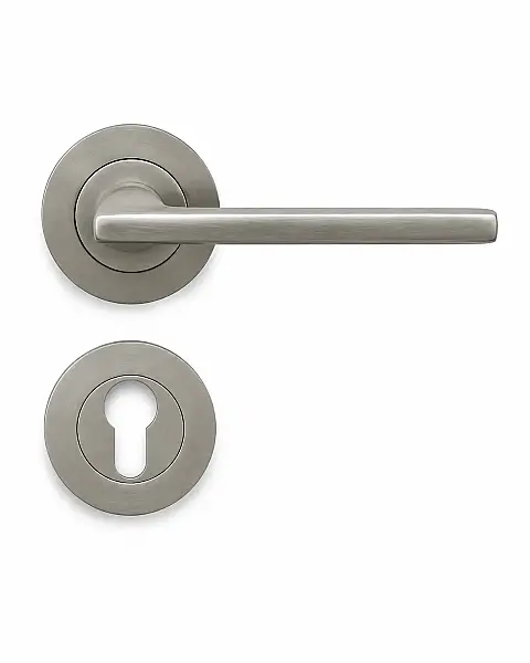 Sese Defne Modeli Yale Rozetli Dış Kapı Kolu Inox Renk (200-212R-03-53) - 2