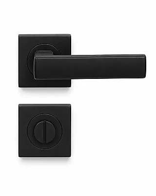 Sese Jale Modeli Rozetli Wc Kapı Kolu Siyah Renk (200-213R-02-02) - 4