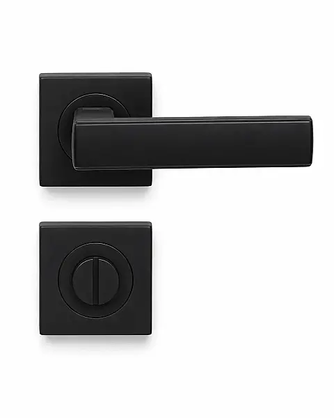 Sese Jale Modeli Rozetli Wc Kapı Kolu Siyah Renk (200-213R-02-02) - 4
