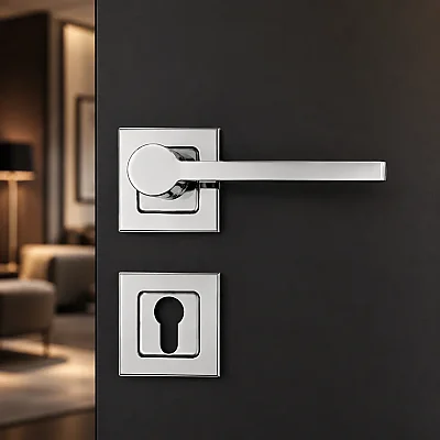 Sese Argun Yale Kare Inox Rozetli Kapı Kolu (200-258R-03-53) - 1