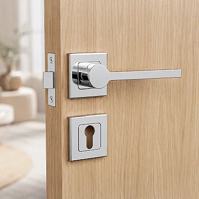 Sese Argun Yale Kare Inox Rozetli Kapı Kolu (200-258R-03-53) - 3