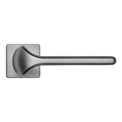 Sese Alev Modeli Kare Rozetli Wc Kapı Kolu Siyah/Antrasit Renk (200-259R-02-02/54) - 1