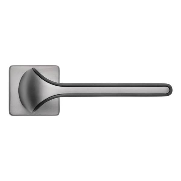 Sese Alev Modeli Kare Rozetli Wc Kapı Kolu Siyah/Antrasit Renk (200-259R-02-02/54) - 1