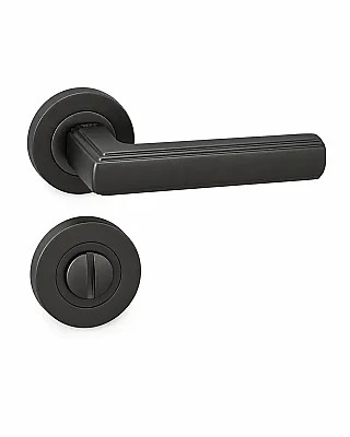 Sese Sara Modeli Yuvarlak Rozetli Wc Kapı Kolu Antrasit Renk (200-260R-02-54) - Sese (1)