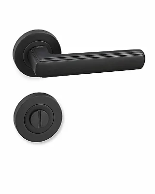 Sese Sara Modeli Yuvarlak Rozetli Wc Kapı Kolu Antrasit Renk (200-260R-02-54) - Sese (1)