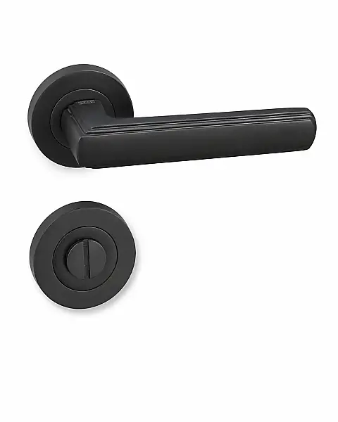 Sese Sara Modeli Yuvarlak Rozetli Wc Kapı Kolu Antrasit Renk (200-260R-02-54) - 3