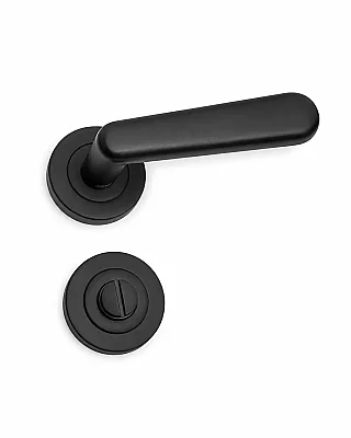 Sese Esin Modeli Yuvarlak Rozetli Wc Kapı Kolu Siyah Renk (200-261R-02-02) - 3