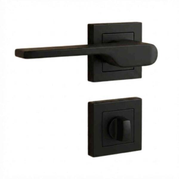 Sese Veroni Modeli Kare Rozetli Wc Kapı Kolu Siyah Renk (200-94R-02-02) - 1