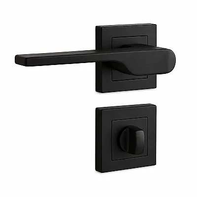 Sese Veroni Modeli Kare Rozetli Wc Kapı Kolu Siyah Renk (200-94R-02-02) - Sese (1)