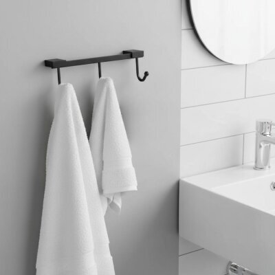 Defne Banyo Açelya 3 Kancalı Askılık Siyah Renk (400 30 S) - Defne Banyo