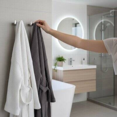 Defne Banyo Frezya İkili Bornozluk Krom Renk (900 14) - 2