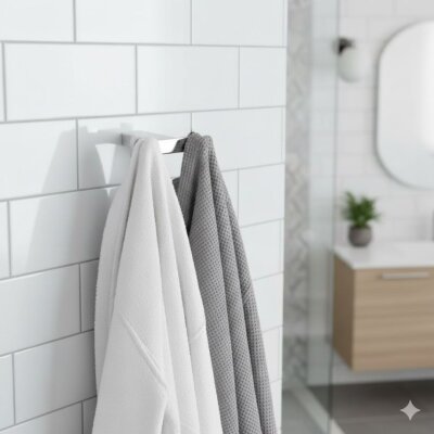 Defne Banyo Frezya İkili Bornozluk Krom Renk (90014) - Defne Banyo