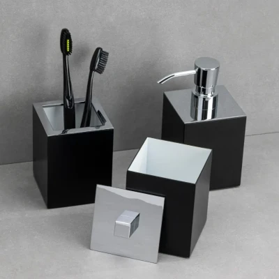 System 2001 Tezgah Üstü Krom-Siyah Set