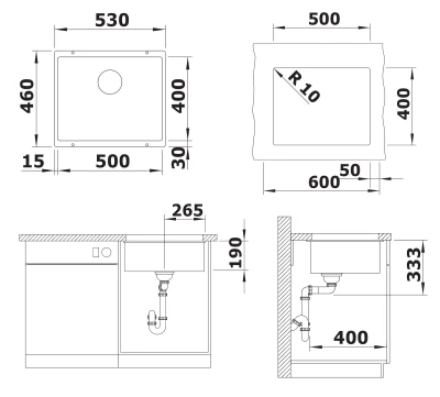 Blanco Rotan 500 U Soft Beyaz SET 3 Lü (599 005) - 3