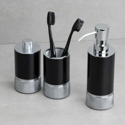 System 2006 Krom-Siyah Banyo Seti