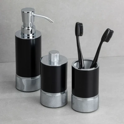 System 2006 Krom-Siyah Banyo Seti - 2