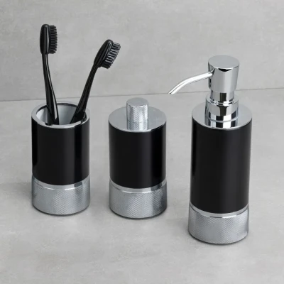 System 2006 Krom-Siyah Banyo Seti - 3