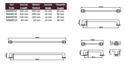 Çebi Mobilya Kulbu Mat Antrasit Renk 96mm (A1110096227) - Çebi (1)