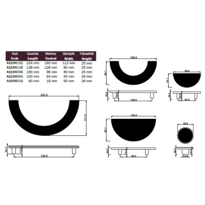 Çeci Molbilya Kulbu Gold Renk 96mm (A1194096111) - Çebi (1)
