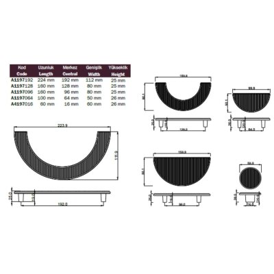 Çebi Dolap Kulbu Krom 64mm (A1197064102) - Çebi (1)