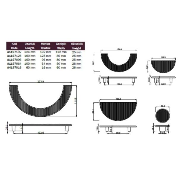 Çebi Dolap Kulbu Krom 64mm (A1197064102) - 2