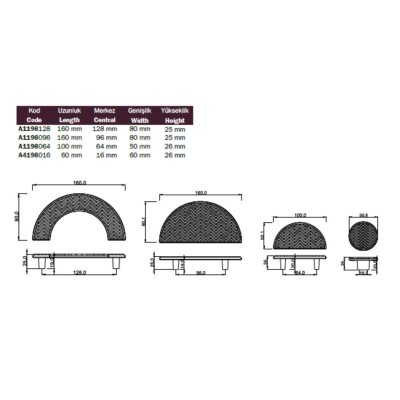 Çebi Moblya Kulbu Mat Antrasit 128mm (A1198128227) - Çebi (1)