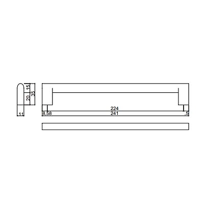 Çebi Mobilya Kulbu Nikel Saten Renk 224mm (A204224108) - Çebi (1)