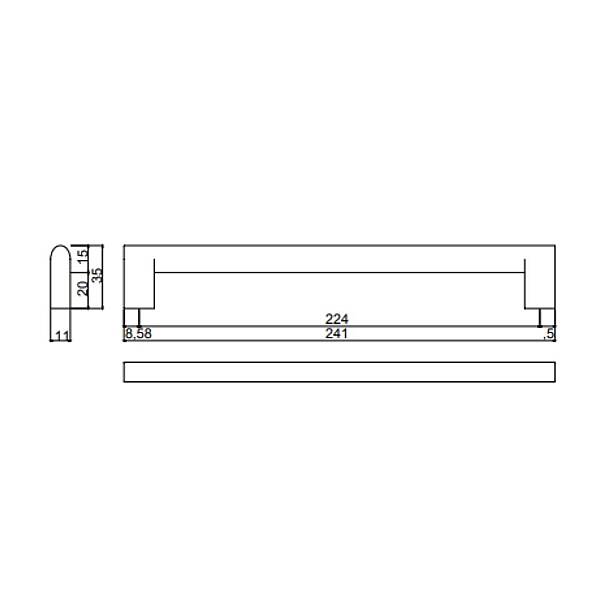 Çebi Mobilya Kulbu Nikel Saten Renk 224mm (A204224108) - 2