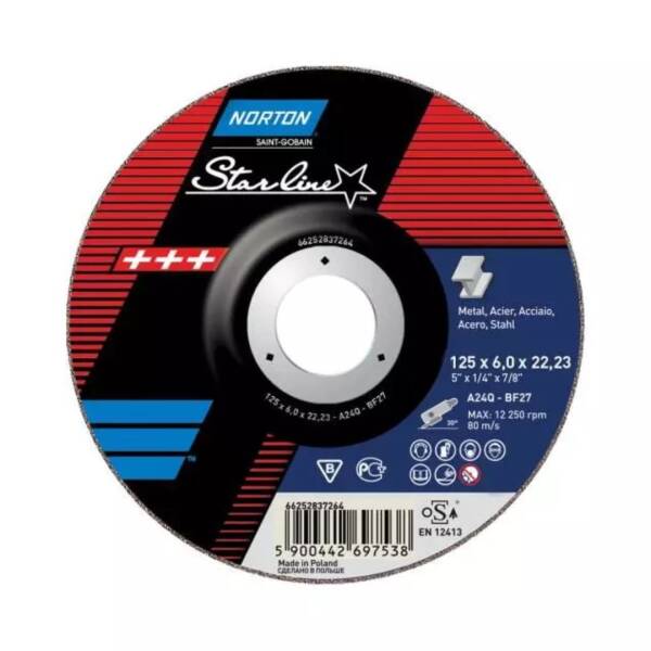 Norton Starline Taşlama Taşı Metal 180x8x22,23mm (A24Q-180) - 1
