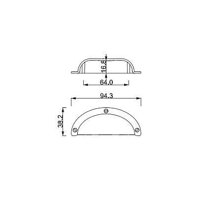 Çebi Mobilya Tas/Çanak Kulp Fırçalanmış Antik Prinç Renk 64 mm (A344064130) - Çebi (1)