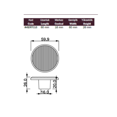 Çebi Mobilya Kulbu Krom Renk 16mm (A4197016102) - Çebi (1)