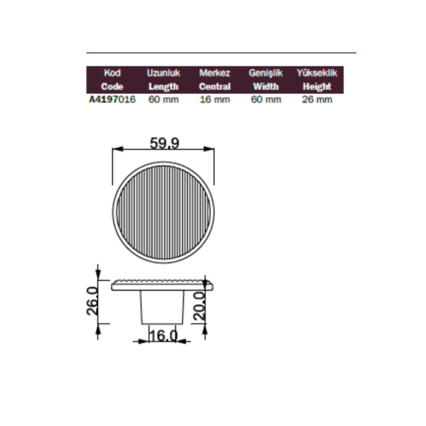 Çebi Mobilya Kulbu Krom Renk 16mm (A4197016102) - 2