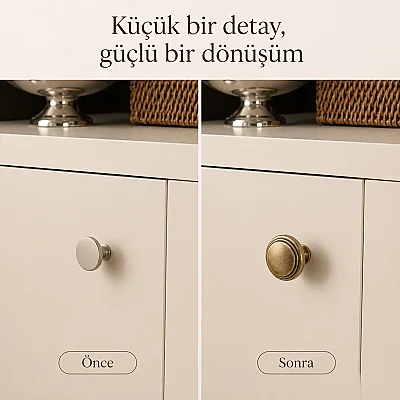 Çebi Düğme Mobilya Kulbu Fırçalanmış Antik Renk (A4236002130) - 4