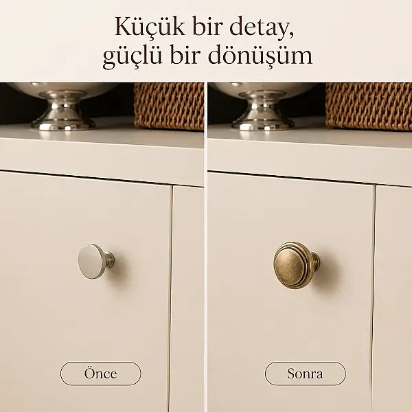 Çebi Düğme Mobilya Kulbu Fırçalanmış Antik Renk (A4236002130) - 4