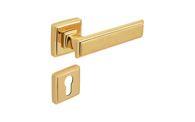 Çebi Rome Modeli Kare Rozetli Yale Kapı Kolu Altın Renk (A5104010 MP11) - Çebi