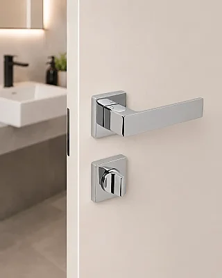 Cube Modeli Kare Rozetli WC Kapı Kolu Krom (A51679168102) - 1