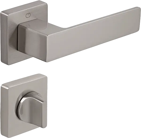 Cube Modeli Kare Rozetli WC Kapı Kolu Nikel Saten (A51679168108) - 1