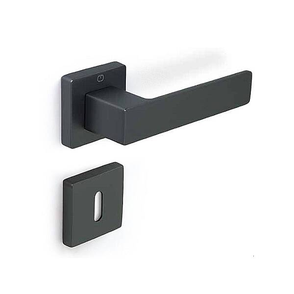 Cube Modeli Kare Rozetli Oda Kapı Kolu Mat Siyah Renk ( A51679166224) - 1