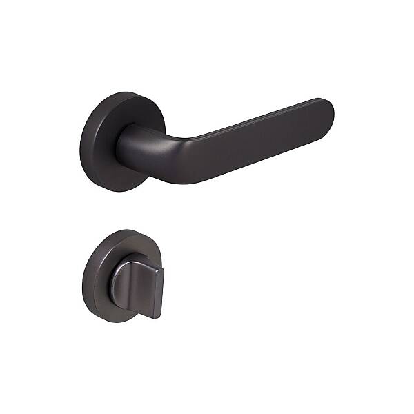 Nara Modeli Yuvarlak Rozetli WC Kapı Kolu Mat Siyah (A52099191224) - 1