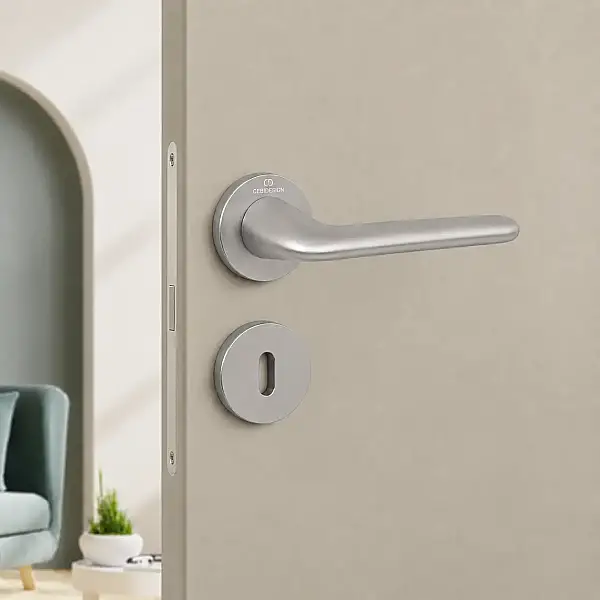 Neta Modeli Yuvarlık Oda Kapı Kolu Nikel Saten (A52229189108) - 1