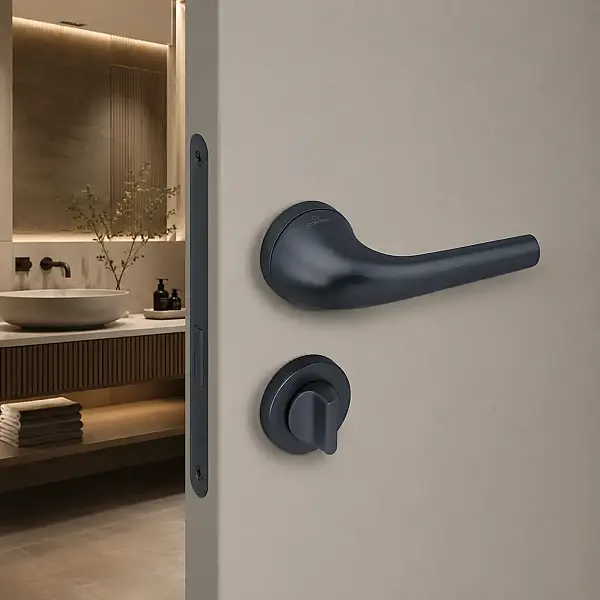 Çebi Aida Modeli Yuvarlak Rozetli Wc Kapı Kolu Mat Antrasit (A52279191227) - 1