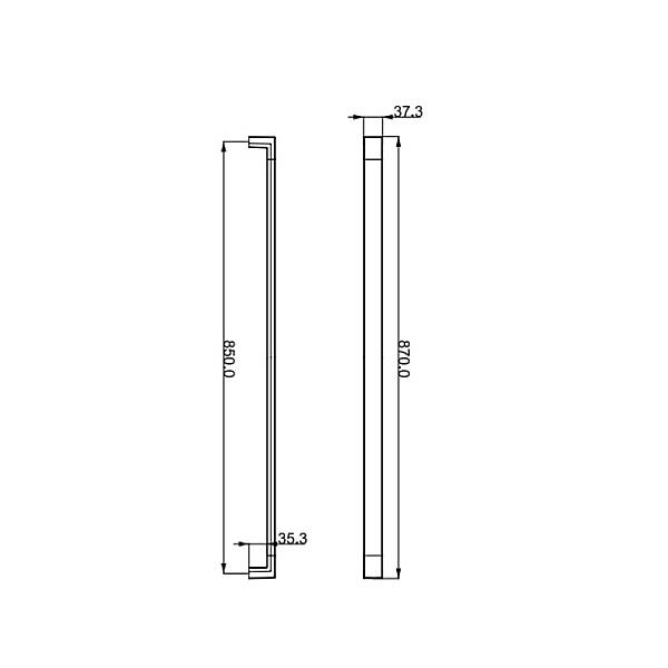 Çebi Sina Modeli Çekme Kol Mat Siyah 850mm (A5249850224) - 2