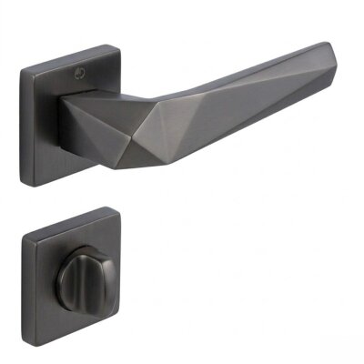 Çebi Pıra Modeli Kare Rozetli WC Kapı Kolu Mat Antrasit (A527113 PC27) - Çebi (1)