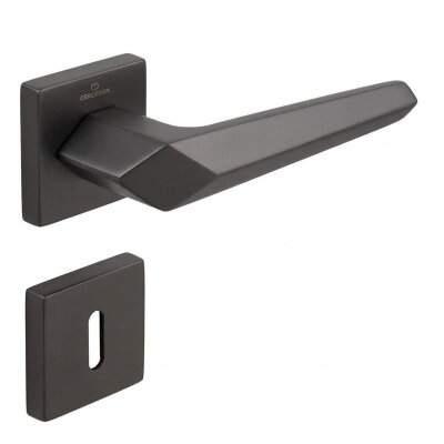 Çebi Sata Modeli Kare Rozetli Oda Kapı Kolu Mat Siyah (A528111224) - Çebi